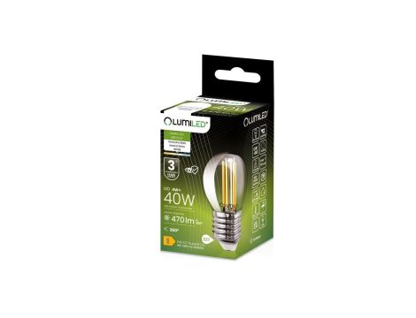 Żarówka LED E27 P40 Filament 4W = 40W 470lm 4000K Neutralna 360 LUMILED