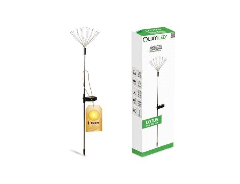 Lampa Solarna Ogrodowa LED LOTUS Wbijana Dekoracyjna Dmuchawiec Fajerwerki 3000K LUMILED