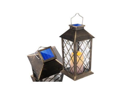 Lampa Solarna Ogrodowa LED Stojąca LIRIO 2 IP44 Wisząca Patyna Latarenka LUMILED