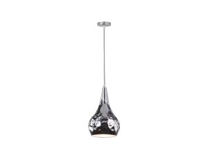 Lampa dekoracyjna wisząca chromowany klosz z przetłoczeniami fi:180mm dł:1000mm E27 max 60W IP20 V-TAC VT-8180-CH