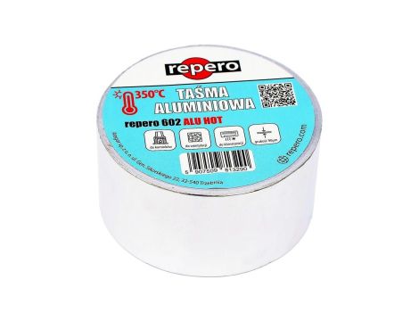 Taśma aluminiowa do kominka o wysokiej odporności termicznej (do +350C) REPERO 602 ALU HOT 50mm/50m