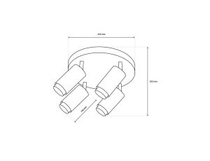 Lampa Sufitowa Reflektor 4x GU10 Plafon ELIGIS Czarny LUMILED