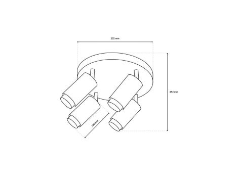 Lampa Sufitowa Reflektor 4x GU10 Plafon ELIGIS Czarny LUMILED