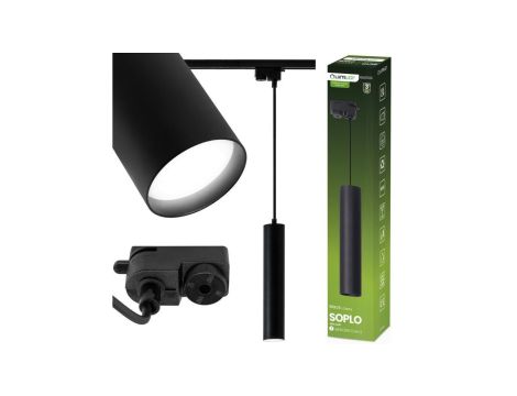 Lampa Wisząca Szynoprzewód Zwis 29cm Reflektor GU10 LED SOPLO Czarny LUMILED