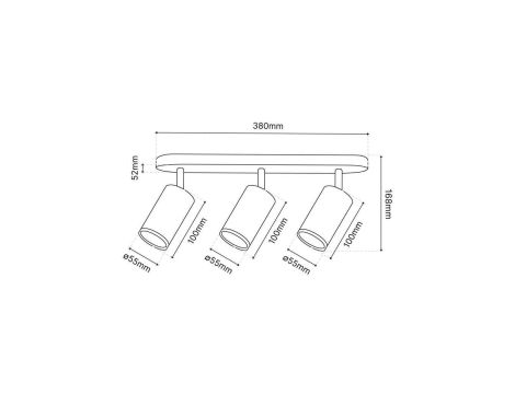 Lampa Sufitowa Reflektor LED Spot 3x GU10 IP44 ADERO Czarna Lumiled