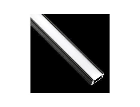 Profil Aluminiowy natynkowy MINI do taśm LED nawierzchniowy, nakładany 2m Czarny + Mleczny Klosz
