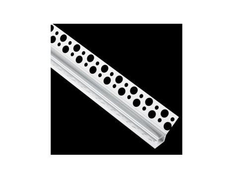 Profil Aluminiowy Podtynkowy Architektoniczny Narożny Typ W do LED Wpuszczany do Płyt KARTON / GIPS 2m + Przeźroczysty Klosz