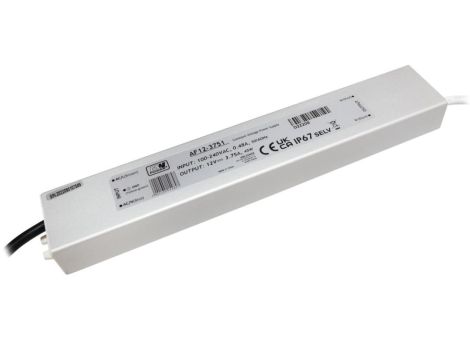 Zasilacz LED 45W 12V 3.75A metalowa obudowa IP67 AF12-3751 MW POWER
