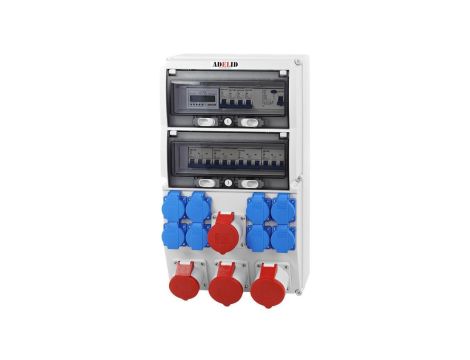 Rozdzielnica budowlana 26M 2x32A/5P 2x16A/5P 8x230V +licznik L3 i zabezp. RSX228FCL224