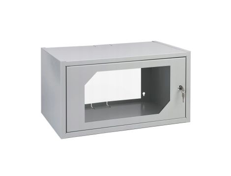 SZAFA WISZĄCA RACK SZAFKA SERWEROWA 19 6U 350 mm SZARA Z SZYBĄ HARTOWANĄ 5-19/06U-350/W111/01