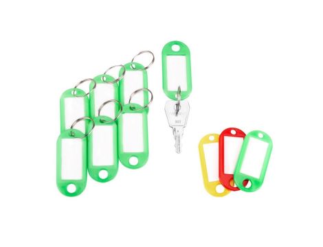 IDENTYFIKATORY BRELOKI ZAWIESZKI DO KLUCZY PLASTIKOWE ZIELONE 100 SZT. (4/EB/BRELOK/ZI)