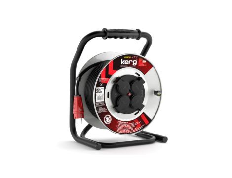 Przedł.BĘBNOWY KERG 3G2.5 30M CZARNY H05RRF PL guma EPR stałe gniazda