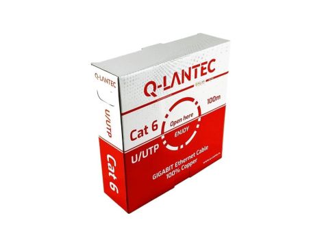 Kabel teleinformatyczny U/UTP kat.6 PVC Eca szary Q-LANTEC /100m/