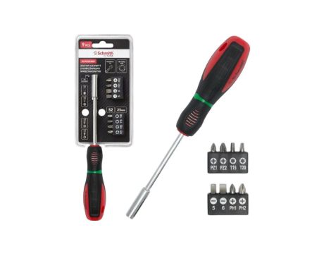 Wkrętak z magnesem uchwyt z końcówkami bit torx wkrętaki zestaw 9szt. Schmith