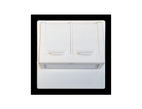 Adapter dwumodułowy podwójny kątowy 2xRJ45 EMAD-RWDT-2K