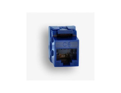 Gniazdo RJ45 UTP kat. 6 keystone niebieskie (beznarzędziowe) slim EM/UQK-C6