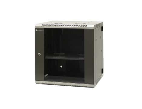 Szafa wisząca dzielona 19 12U, drzwi blacha/szkło, ściągane osłony boczne z zamkiem, tył zamek 600550635 szer./gł./wys. mm R