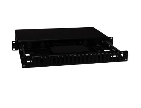 Przełącznica wysuwana 19 1U 24xSC duplex szara, teleskopowa, czarna
