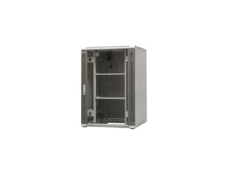 szafa ramowa stojąca EmiterNet Top, 24U, wym. 800X800x1180 (szer. x gł. x wys. mm), drzwi blacha/szkło w komplecie panel 2 wenty