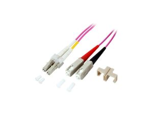 Kabel światłowodowy, wielomodowy, duplex, OM4, różowy, lc/sc ILWL D5-SCLC-010/OM4 /1m/