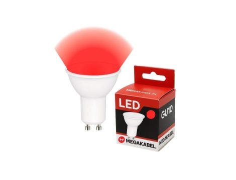 Żarówka GU10 LED CZERWONA BARWA 230V 3W 350 lm 38 CY-29 RED MEGAKABEL