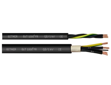 Kabel sterowniczy ziemny BiT 1000 FR 3x1mm2 czarny 0,6/1kV zasilający numerowany olejoodporny linka Bitner /100m/