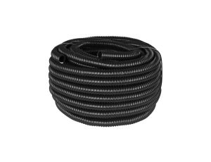 Rura karbowana elektroinstalacyjna GUS (RSF) 10mm wzmocniona spiralą giętka samogasnąca peszel elastyczny 320N PVC UV czarna 30m