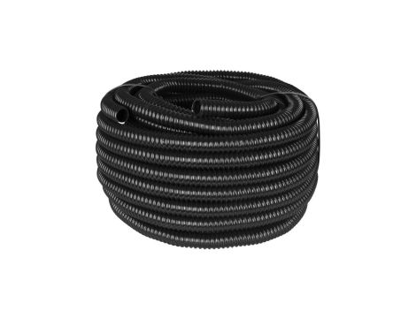 Rura karbowana elektroinstalacyjna GUS (RSF) 12mm wzmocniona spiralą giętka samogasnąca peszel elastyczny 320N PVC UV czarna 30m