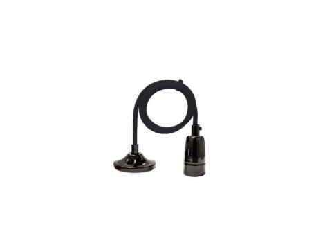 Ceramiczna oprawa żarówkowa wisząca E14, czarna