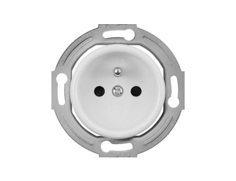 Gniazdo pojedyncze 2P+Z Retro 16A-250V~, zaciski śrubowe, białe