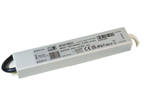 Zasilacz LED 20W 24V 0,83A IP67 metalowa obudowa AF24-0831 MW POWER