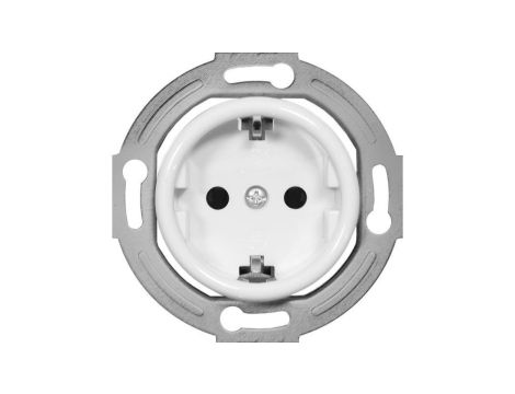Gniazdo pojedyncze 2P+Z SCHUKO Retro bez ramki , 16A-250V~, białe