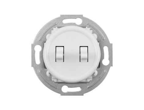 Łącznik podwójny Retro 10AX-250V~, zaciski śrubowe, biały