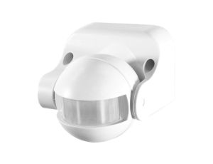 Czujnik ruchu PIR, 180, 1200W, IP44, regulacja w pionie, natynkowy, biały