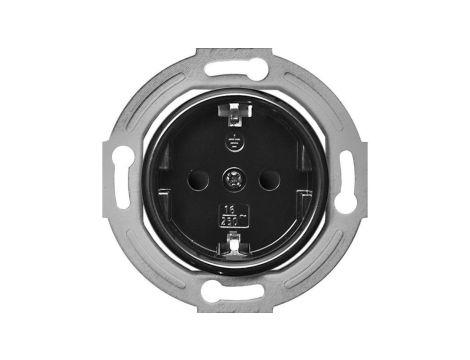 Gniazdo pojedyncze 2P+Z SCHUKO Retro bez ramki , 16A-250V~, czarne