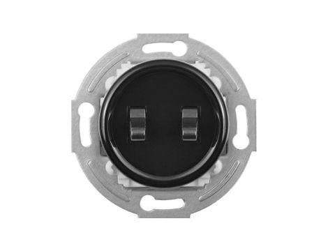 Łącznik podwójny schodowy Retro 10AX-250V~, zaciski śrubowe, czarny