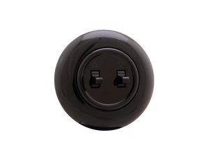 Łącznik roletowy Retro z ramką, 10A-250V~, czarny (H1-R231M B)