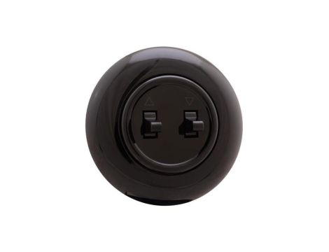 Łącznik roletowy Retro z ramką, 10A-250V~, czarny (H1-R231M B)