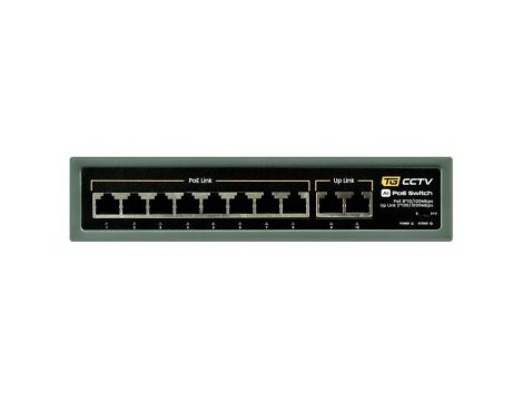 Switch 8x PoE 10/100 Mbps 802.3af/at + 2x Uplink 100/1000 Mbps, 120W, tryb Extend (250m)