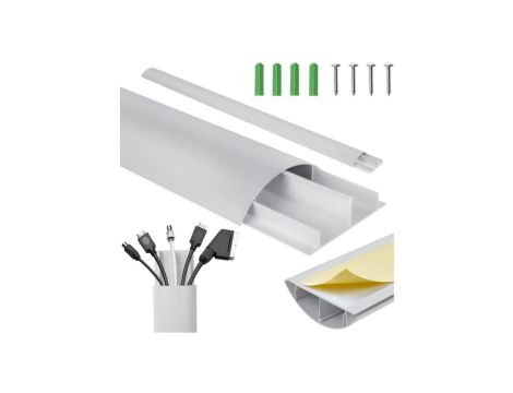 Aluminiowa listwa maskująca do kabli Maclean, 62x20x750mm, srebrna, MC-814 S