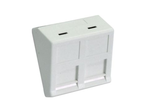 Adapter dwumodułowy kątowy 45x45mm dla 2xRJ45 lub 2xRJ12 do gniazd kat. 6A beznarzędziowych DC/SIP-30AIN2