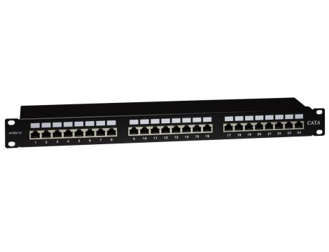 Panel 19, 24 x RJ45 STP kat. 6 (1U) z półką