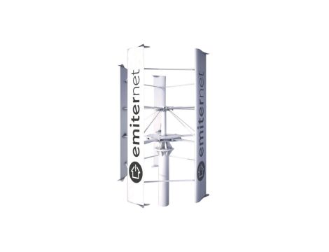 Turbina wiatrowa o mocy 9800W. System pracy On Grid/ Off Grid. Wymiary: średnica 4,3m, wysokość 5,6m. Waga całkowita 970kg