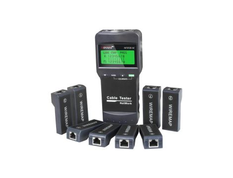 Tester kabli sieciowych LAN RJ45 z wyświetlaczem LCD w zestawie z 8 terminatorami NOYAFA NF-8108M