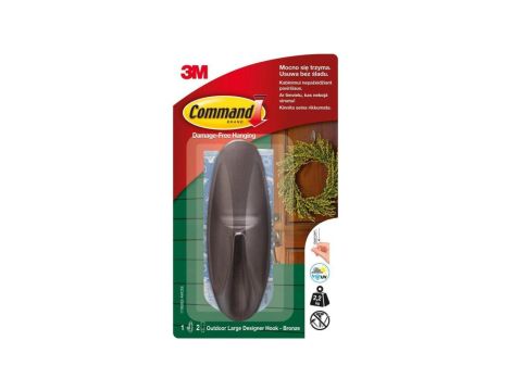 Haczyk duży grafitowy, udźwig 2,2kg 3M COMMAND