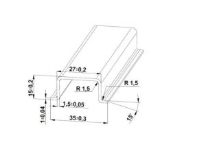 Szyna TS 35x15 ocynk (pełna) - 1000 mm (za szt.)