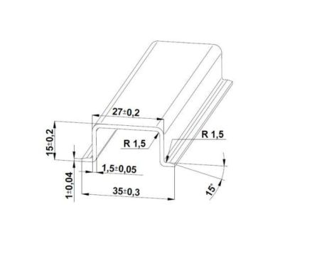 Szyna TS 35x15 ocynk (pełna) - 1000 mm (za szt.)