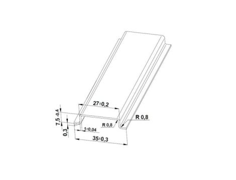 Szyna TS 35x7,5 ocynk (pełna) - 1000 mm (za szt.)