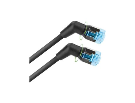 Patchcord Cat6a UTP 100 miedź obrotowy kątowy slim /1,5 m/
