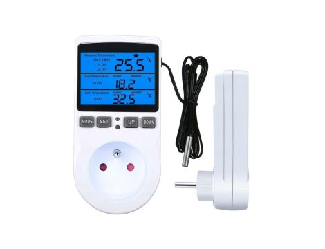 Termostat timer cyfrowy regulator temperatury gniazdo sieci 230V max. 3680W